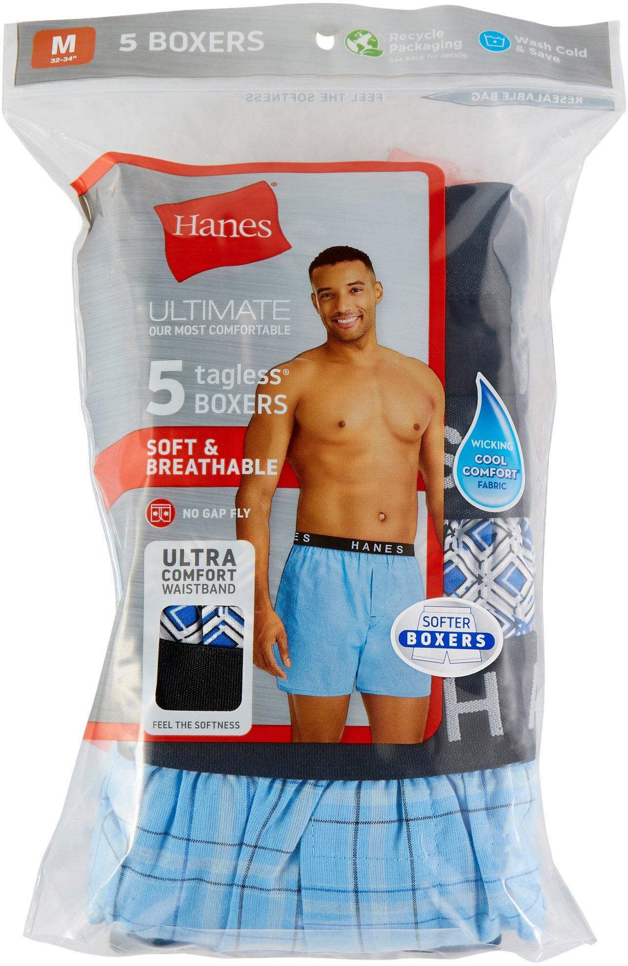 Details about   Hanes Men's 2-Pack Exposed Waistband Woven Boxers
